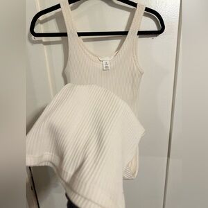 White maxi ribbed dress